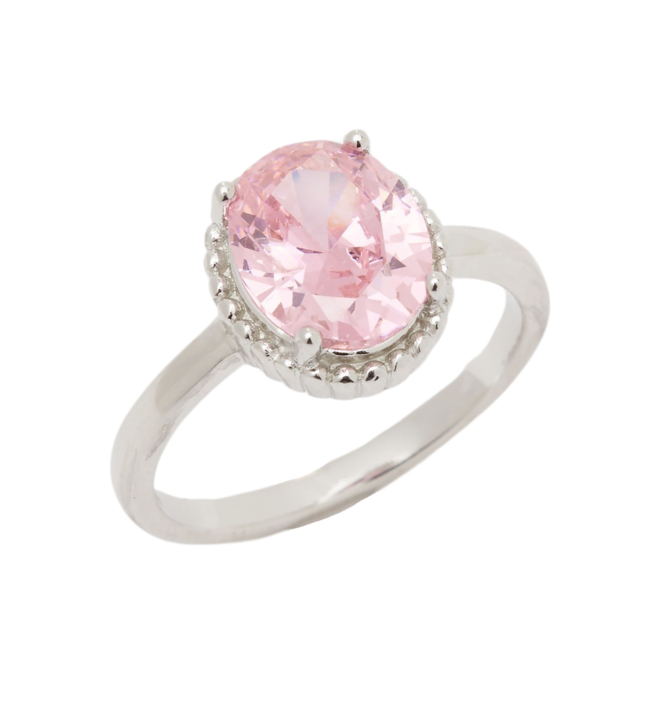 Pink Princess Cut Ring 