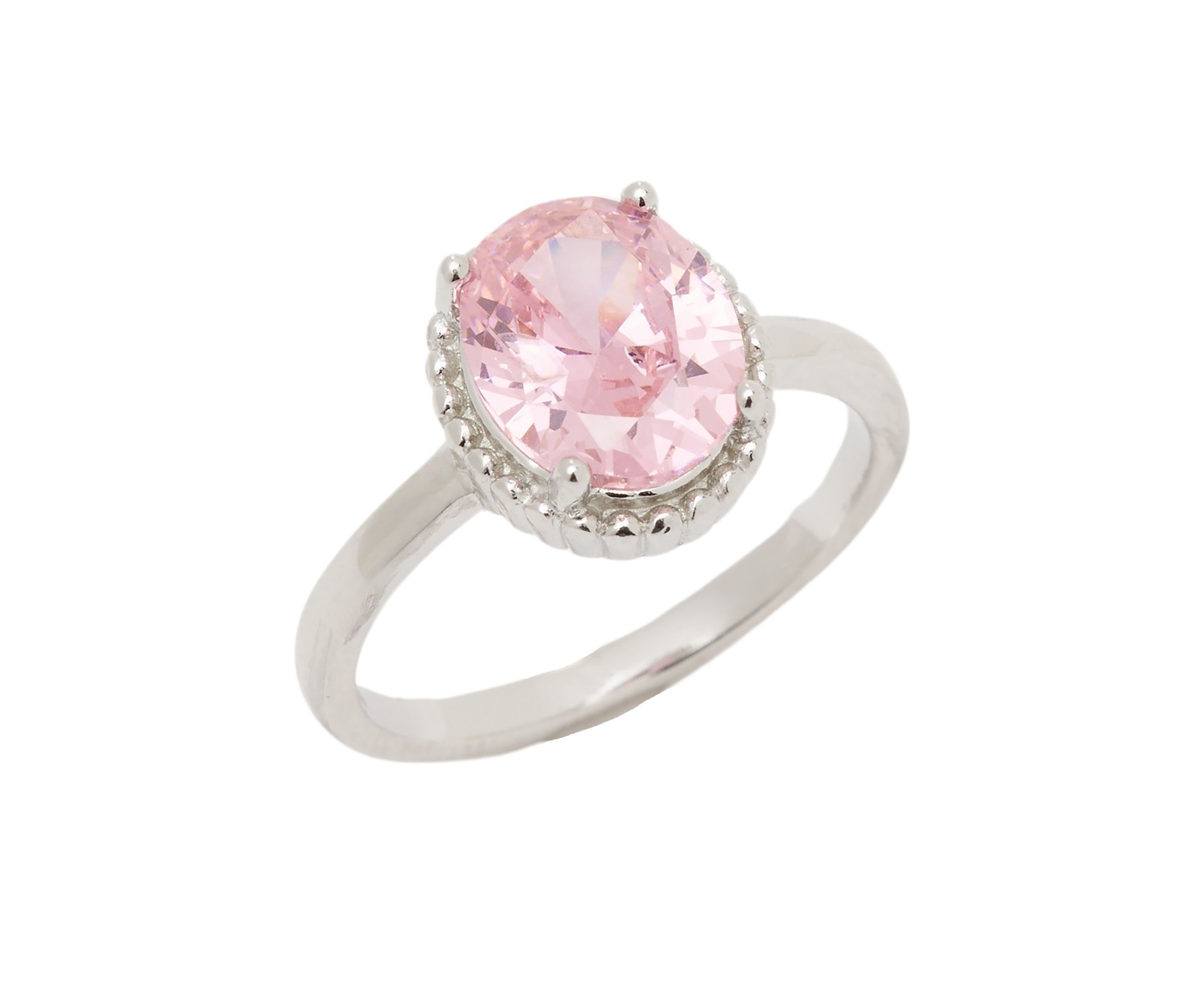 Pink Princess Cut Ring 