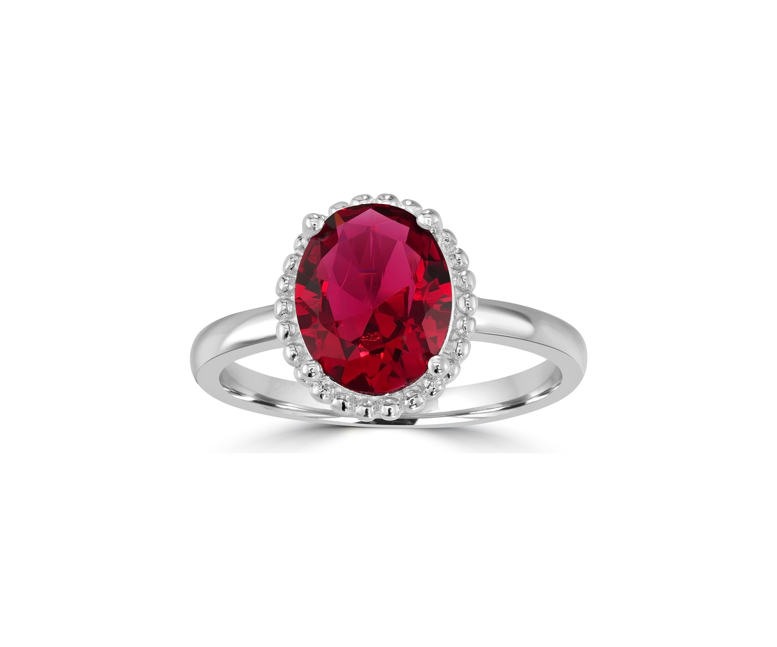 Sterling Silver Ruby Cubic Zirconia Ring