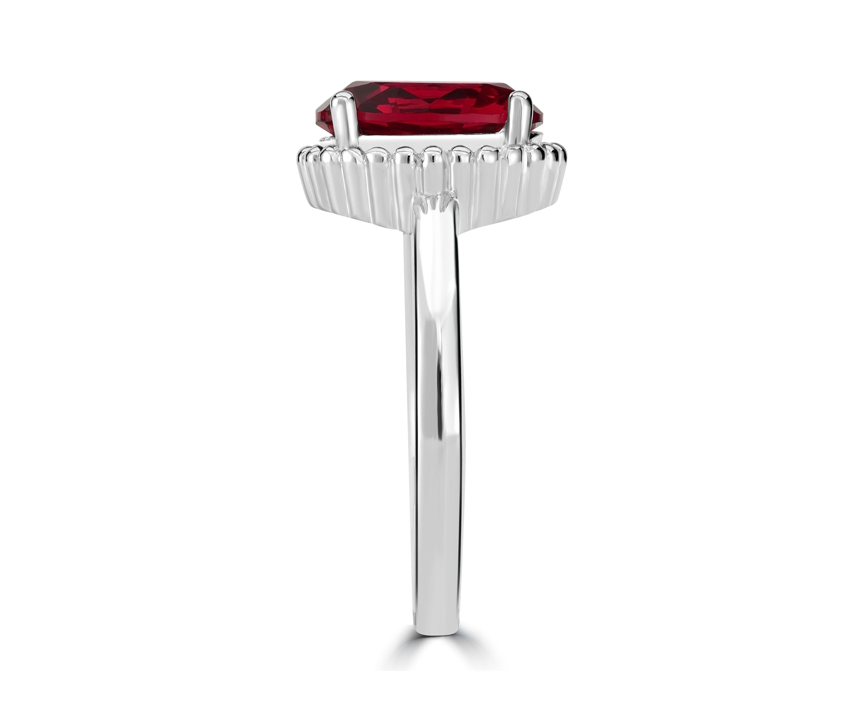 Sterling Silver Ruby Cubic Zirconia Ring