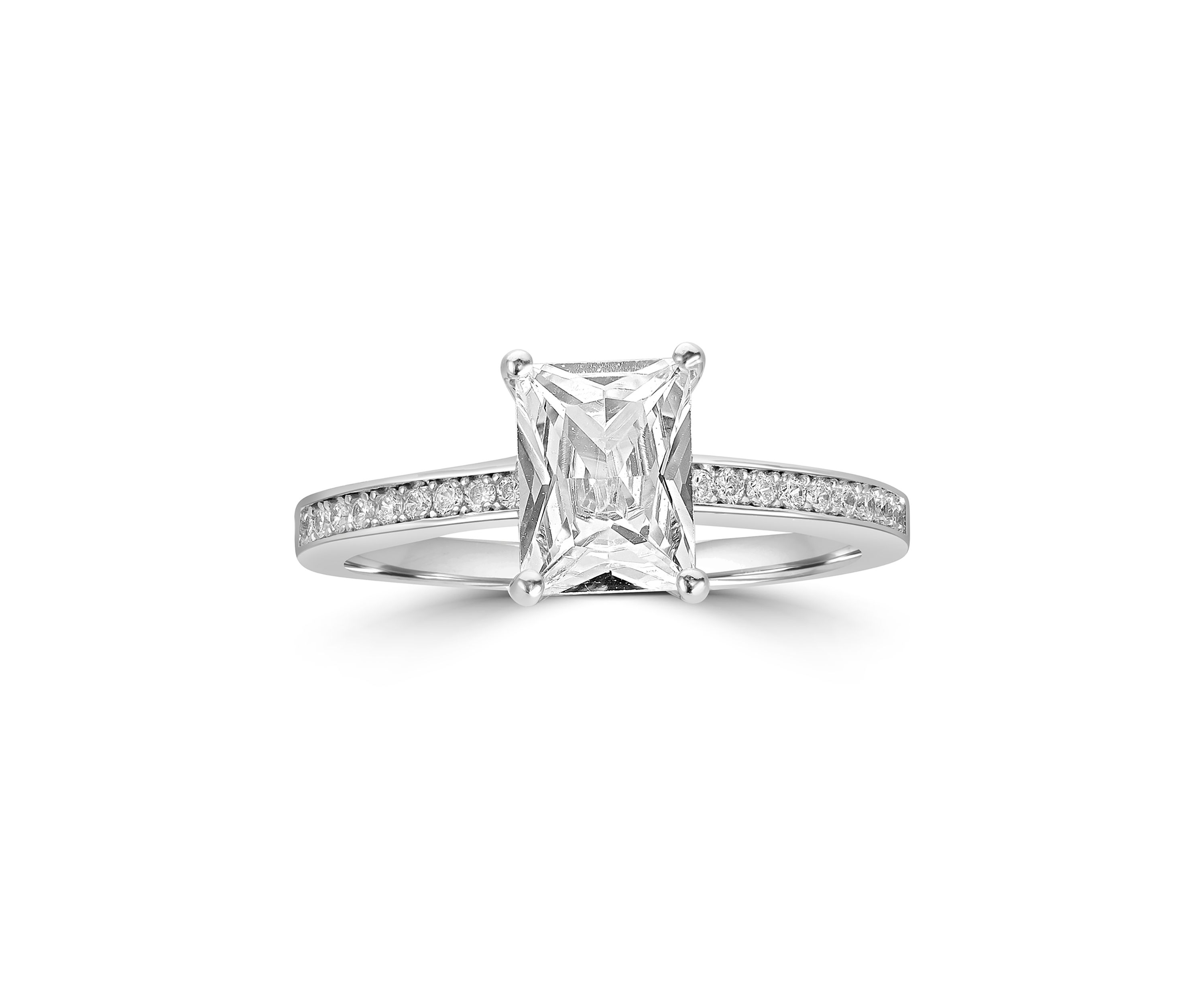 Sterling Silver White Cubic Zirconia Band Ring