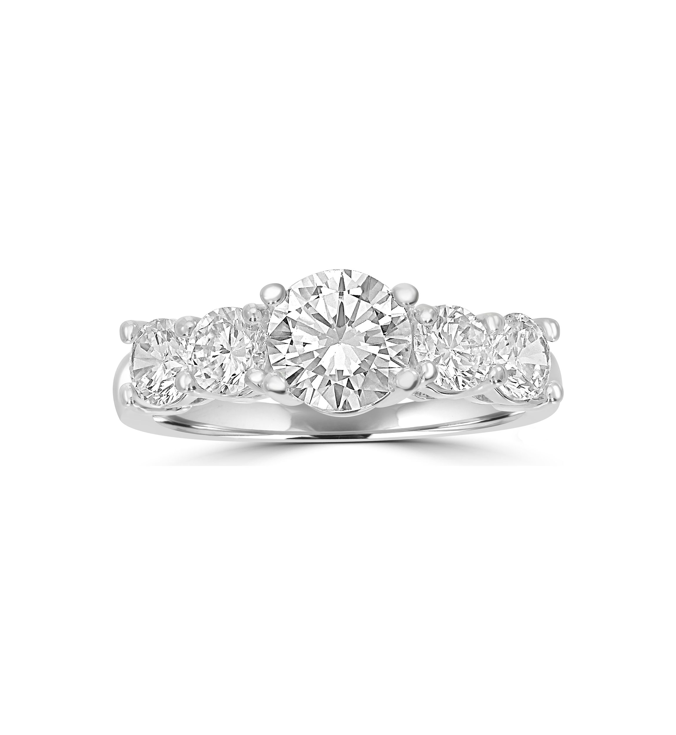 Fine Silver Plated Round Solitaire CZ Ring