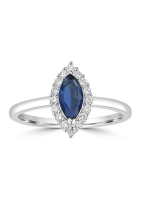 Belk Silverworks Sterling Silver Double Cubic Zirconia Halo Marquise Ring, 8