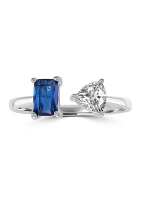 Belk Silverworks Sterling Silver Square Cut Cubic Zirconia Ring