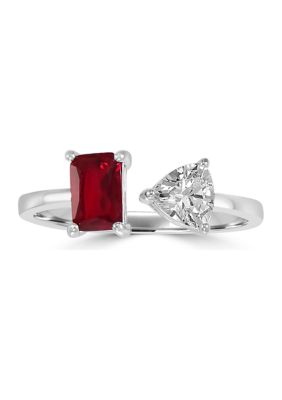 Belk Silverworks Sterling Silver Square Cut Cubic Zirconia Ring, 7