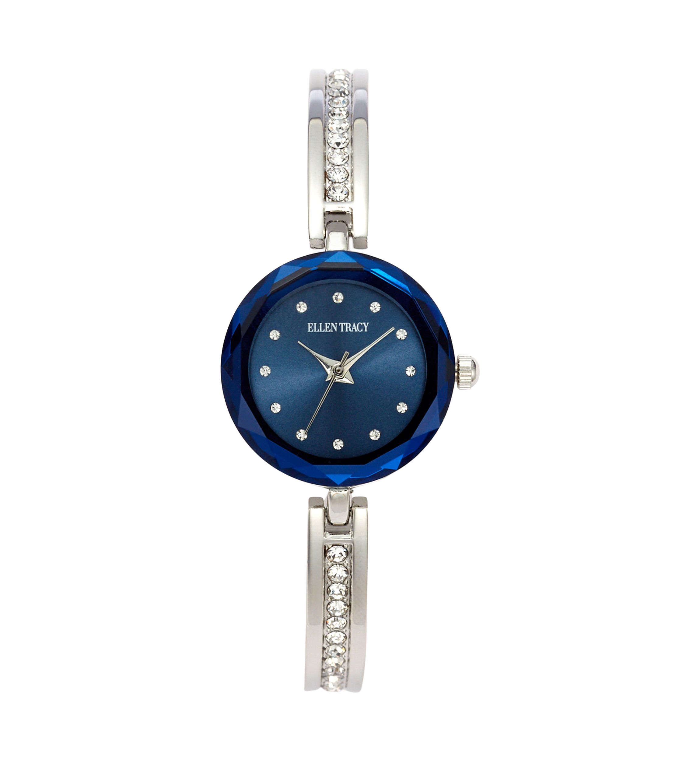 Silver Tone Mini Faceted Bezek Bangle Watch