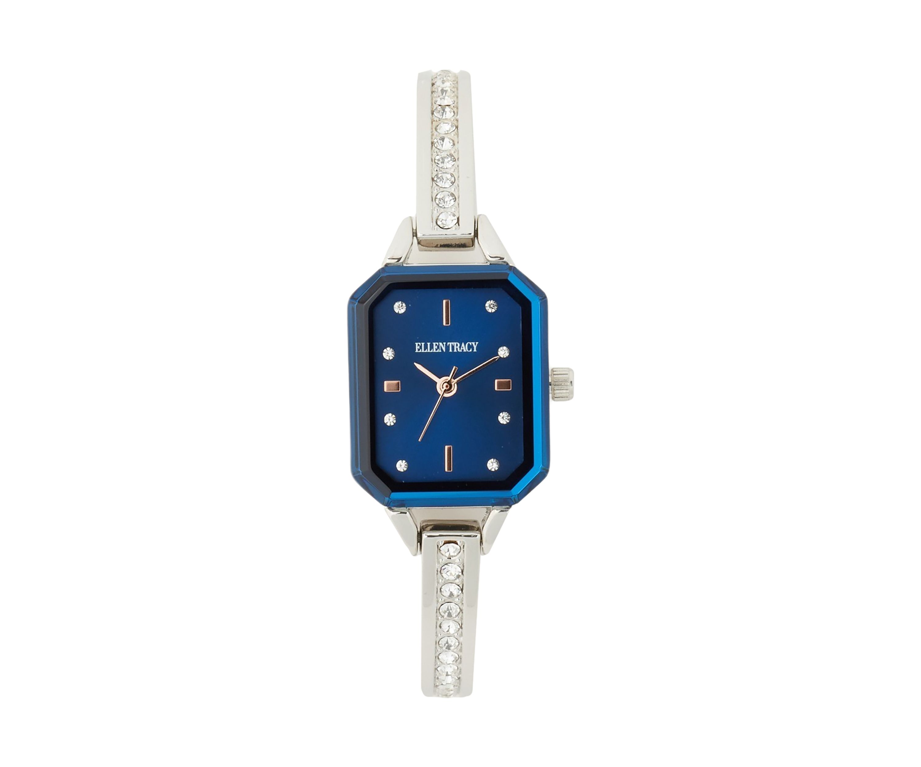 Silver Tone 20 Millimeter Faceted Bezel Watch