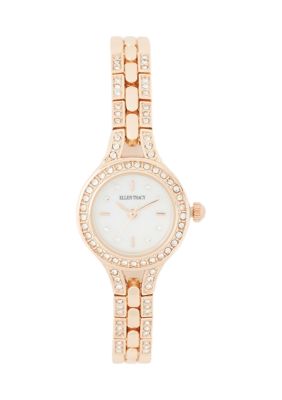 Ellen Tracy Rose Gold Tone 22 Millimeter Crystal Dial Watch | belk