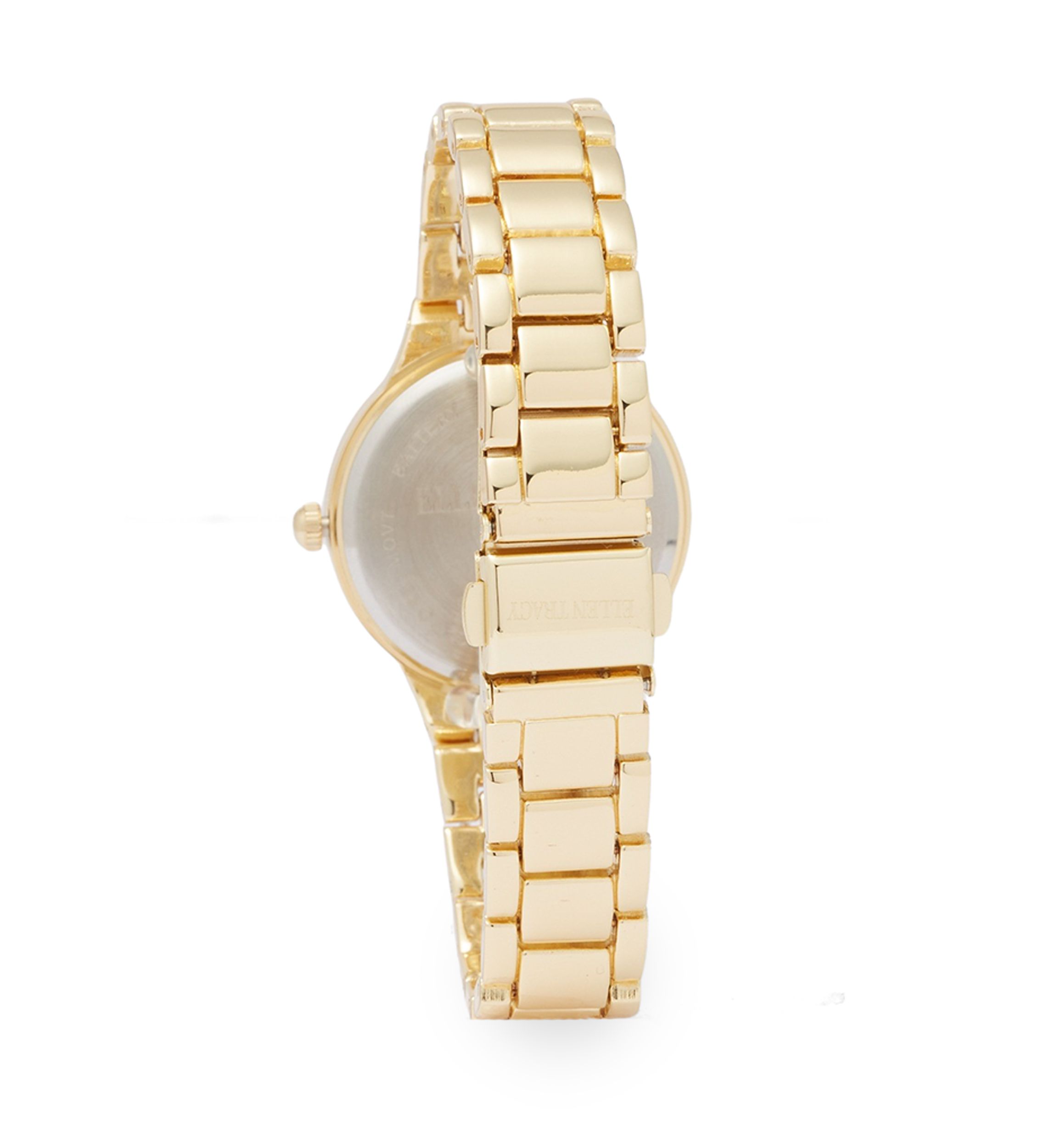 Gold Tone Faceted Bezel Watch