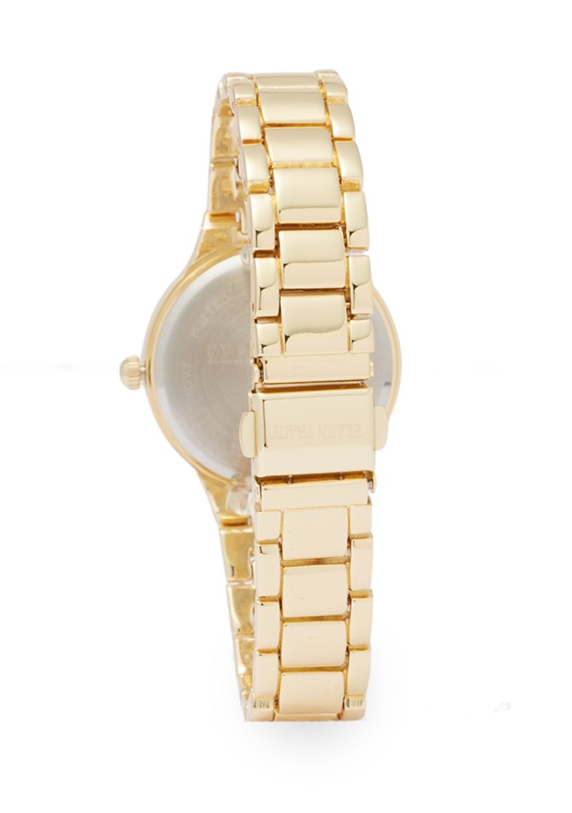 Gold Tone Faceted Bezel Watch