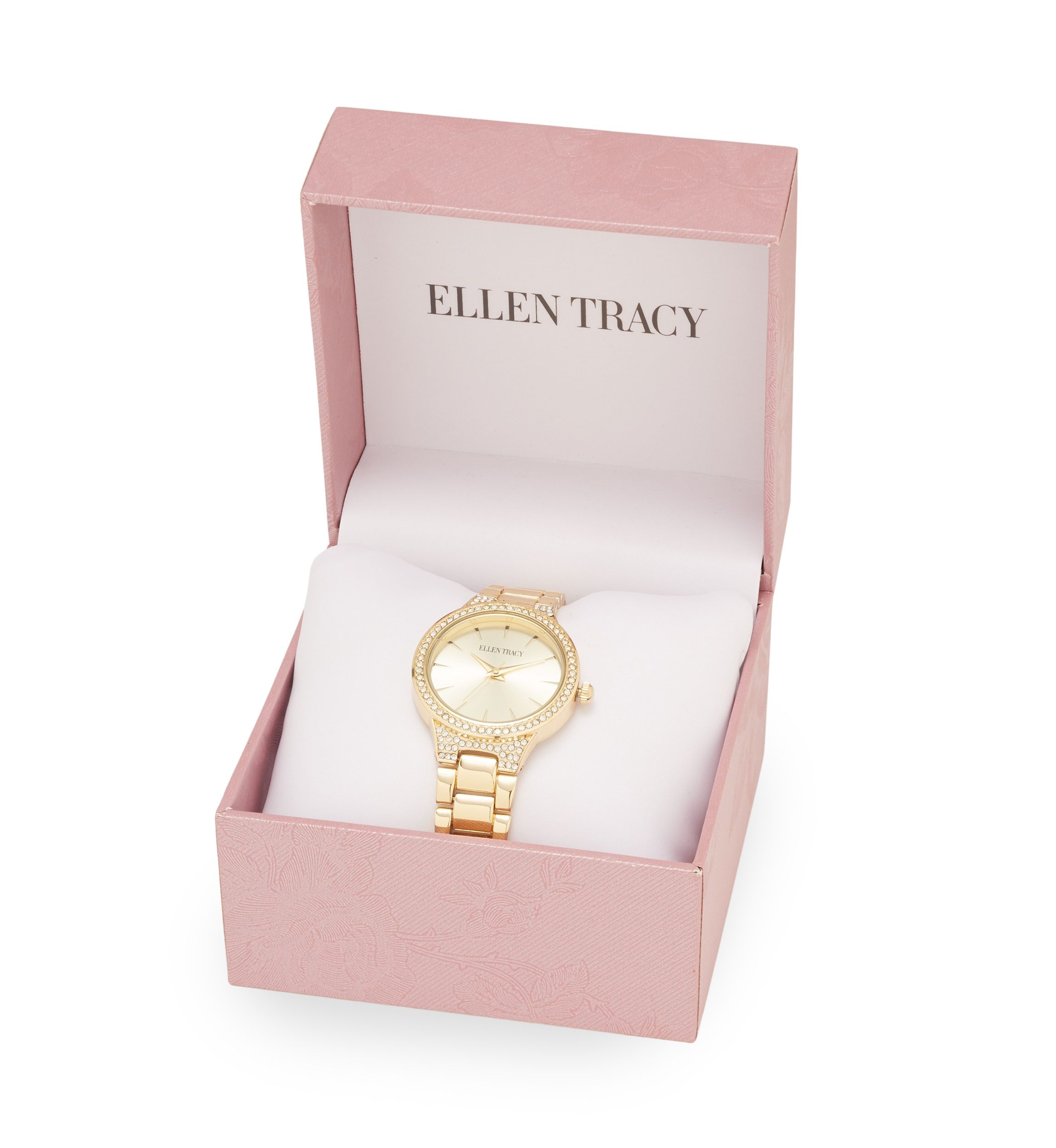 Gold Tone Faceted Bezel Watch