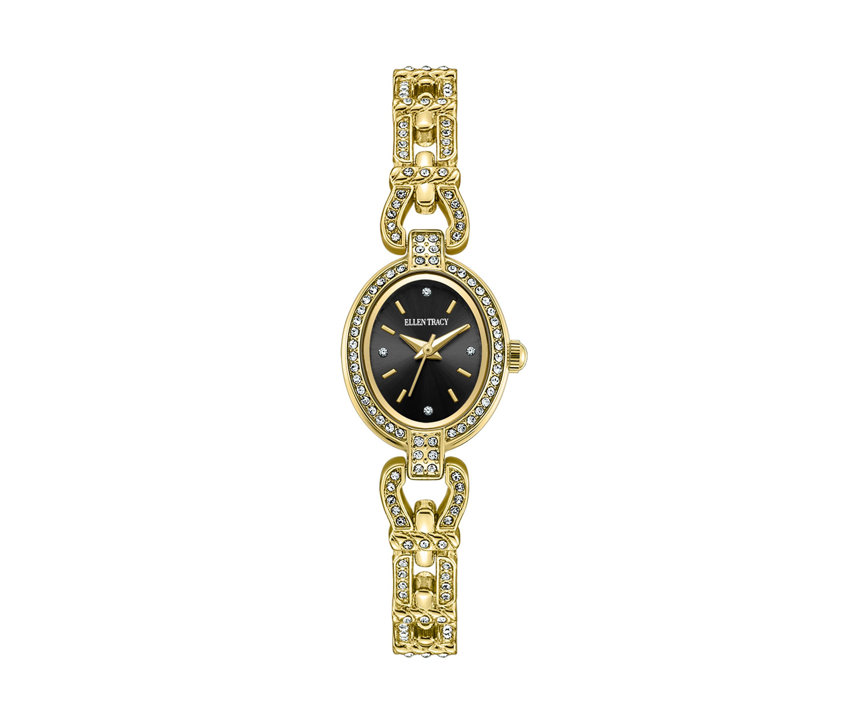 Oval Crystal Filigree Bracelet Watch