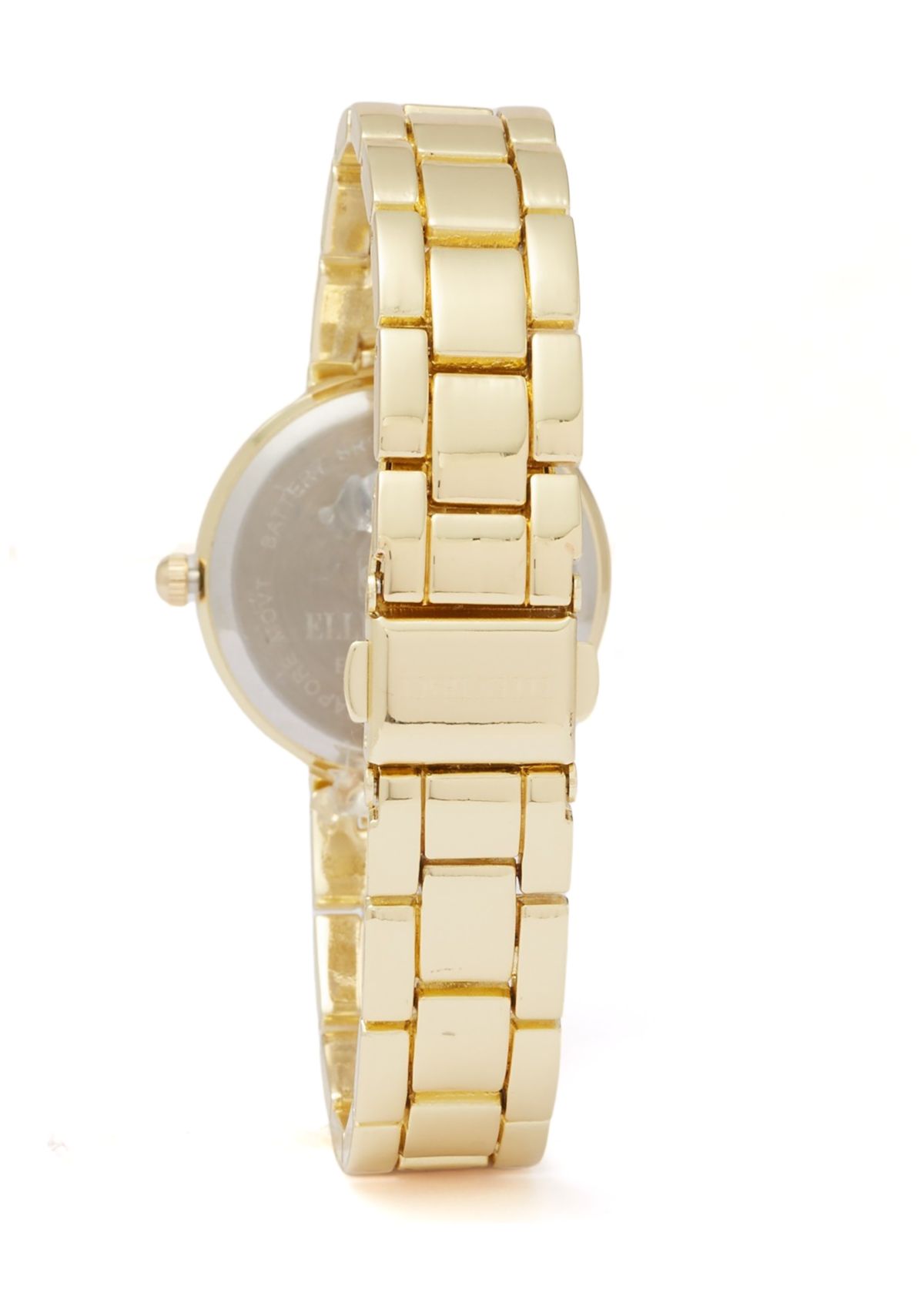 Gold Tone Watch and Heart Cuff Bracelet Set