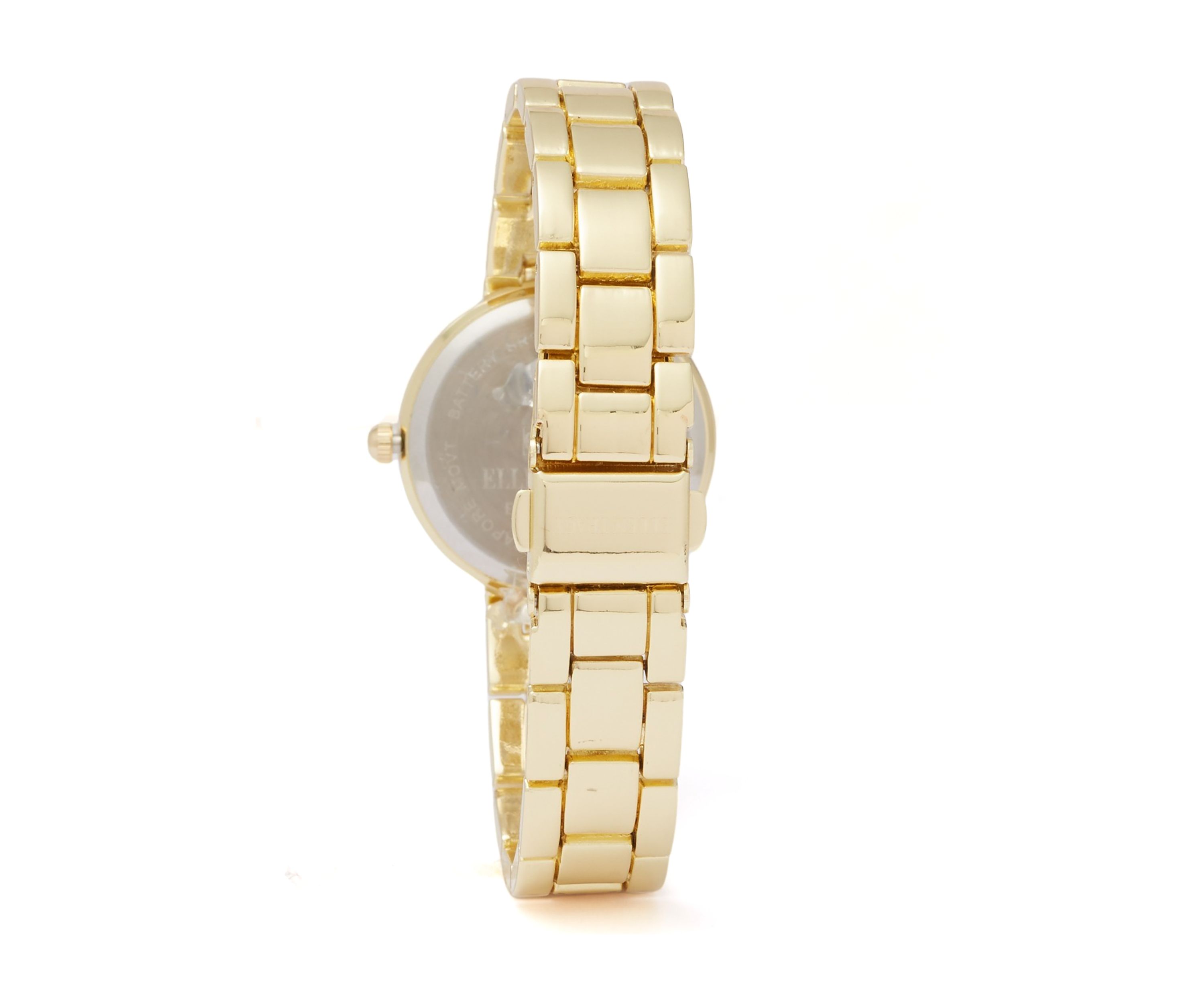 Gold Tone Watch and Heart Cuff Bracelet Set