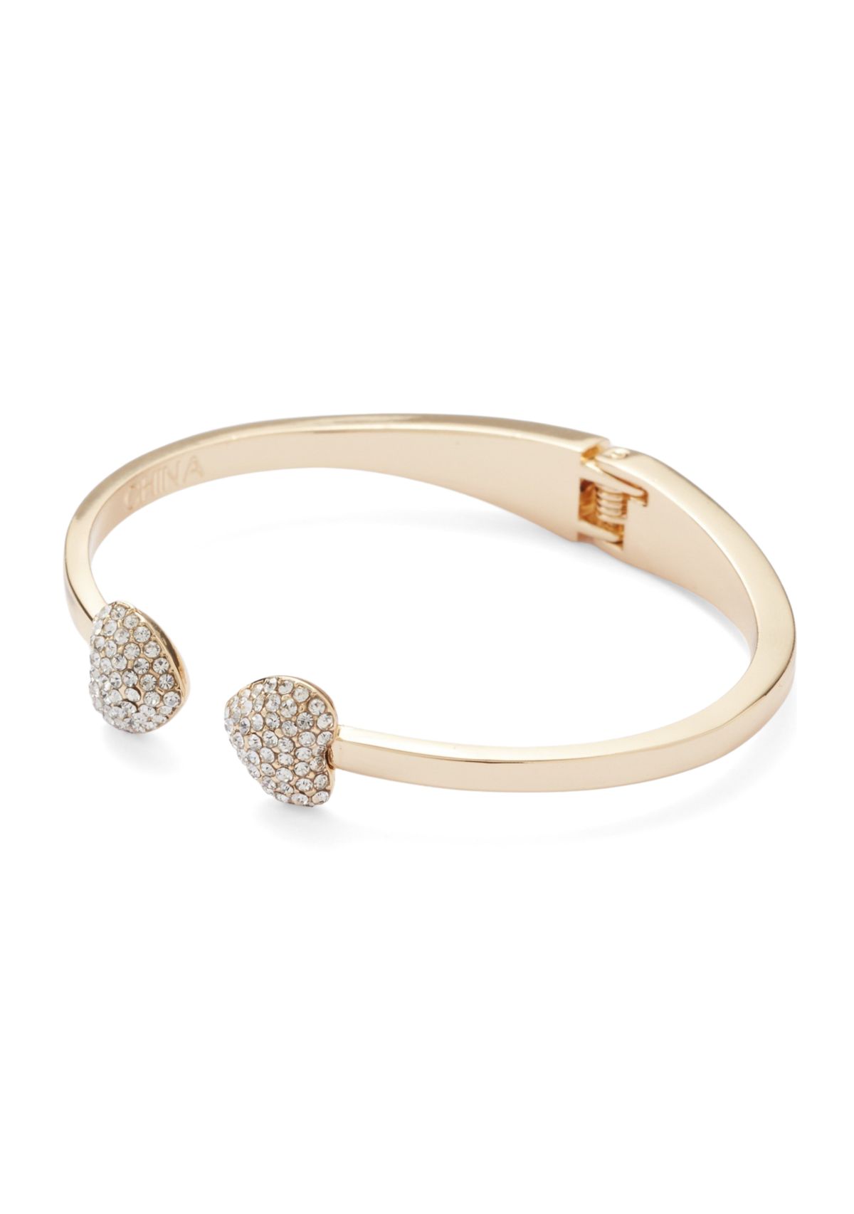 Gold Tone Watch and Heart Cuff Bracelet Set