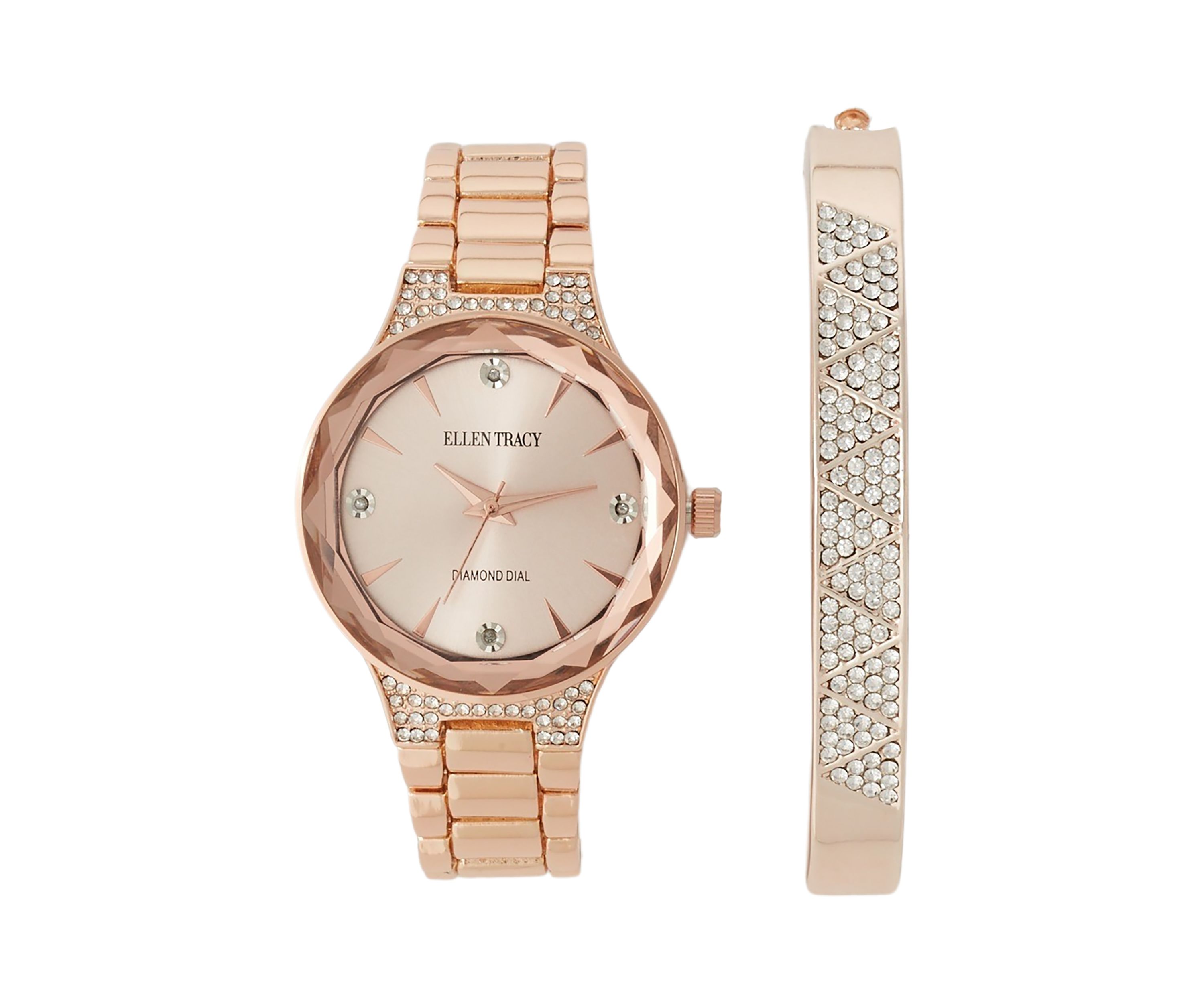   Genuine Diamond Dial Watch with Crystal Band 
