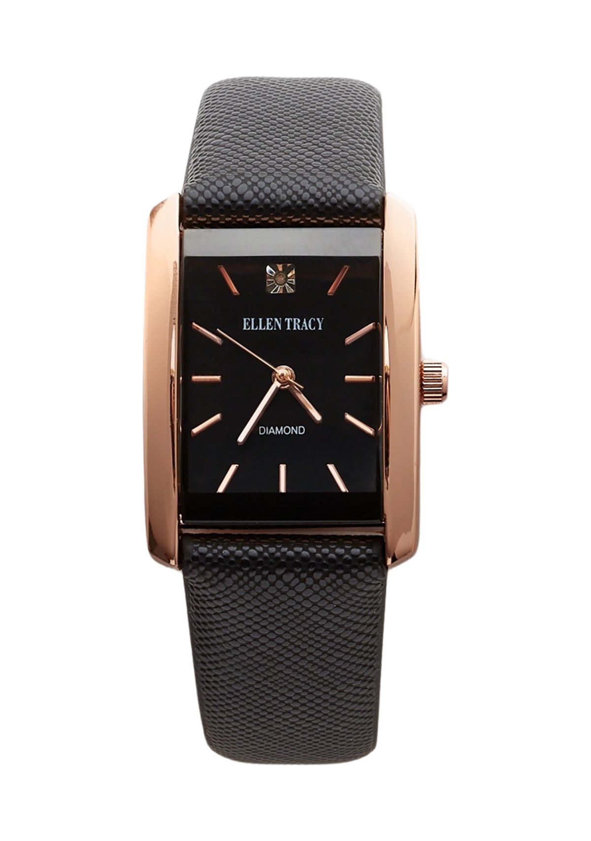 Rose Gold 24 Millimeter Diamond Textured Band Watch