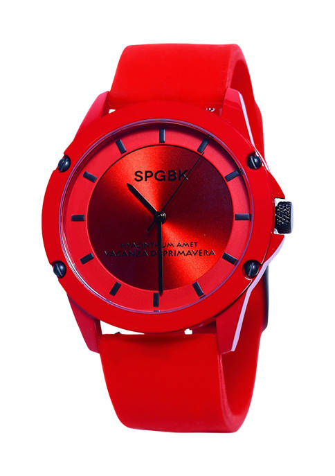 SPGBK Unisex Foxfire Red Silicone Band Watch