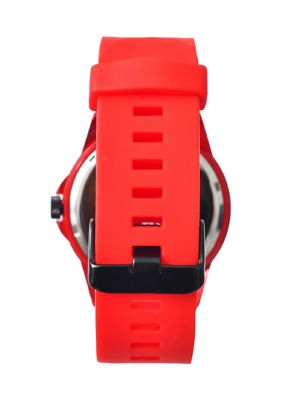 Unisex Foxfire Red Silicone Band Watch - 44 Millimeter