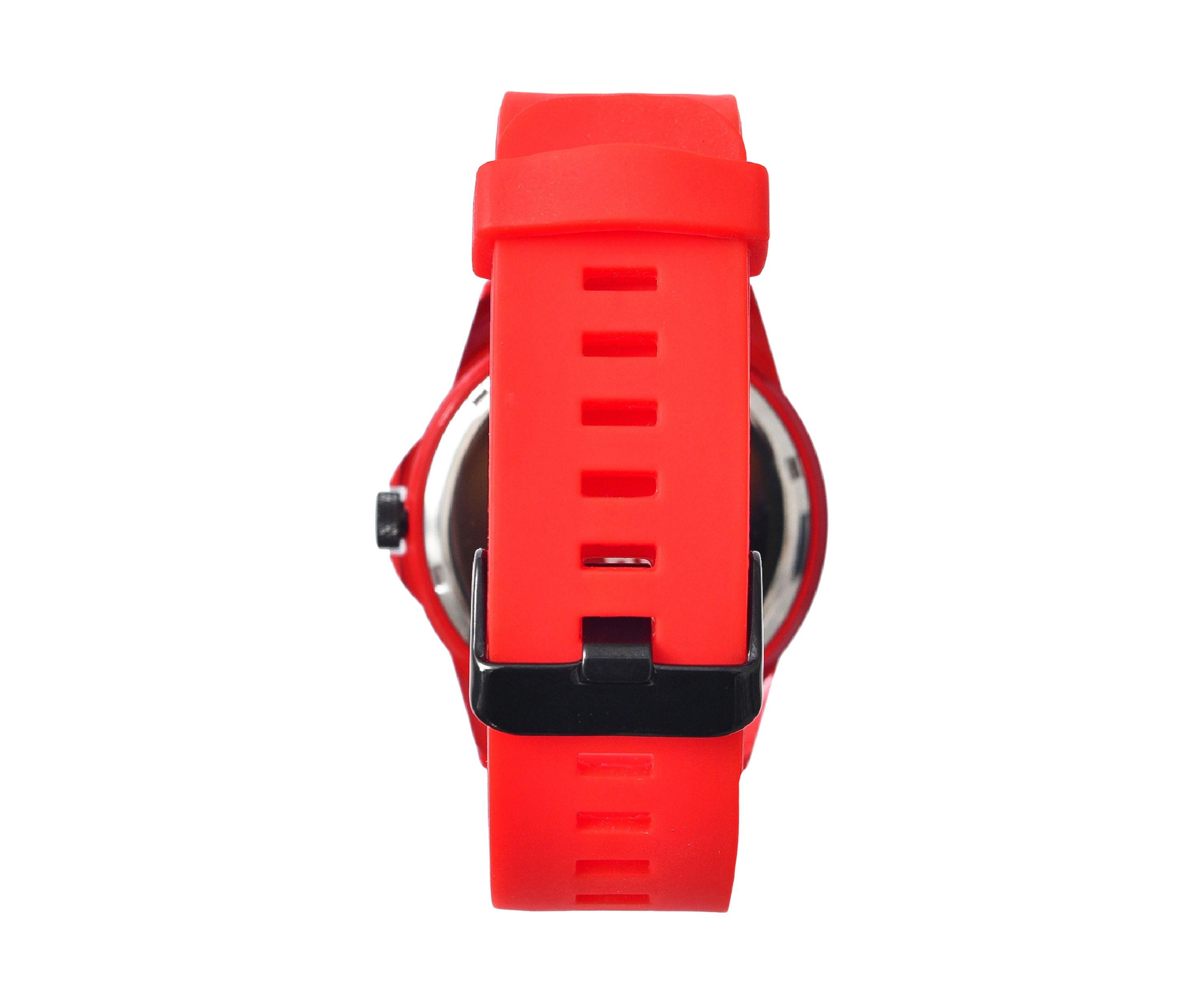Unisex Foxfire Red Silicone Band Watch - 44 Millimeter