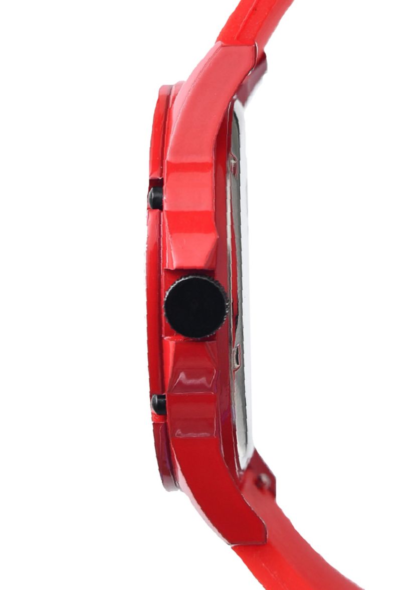 Unisex Foxfire Red Silicone Band Watch - 44 Millimeter