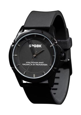 Unisex Bordeaux Black Silicone Band Watch - 44 Millimeter