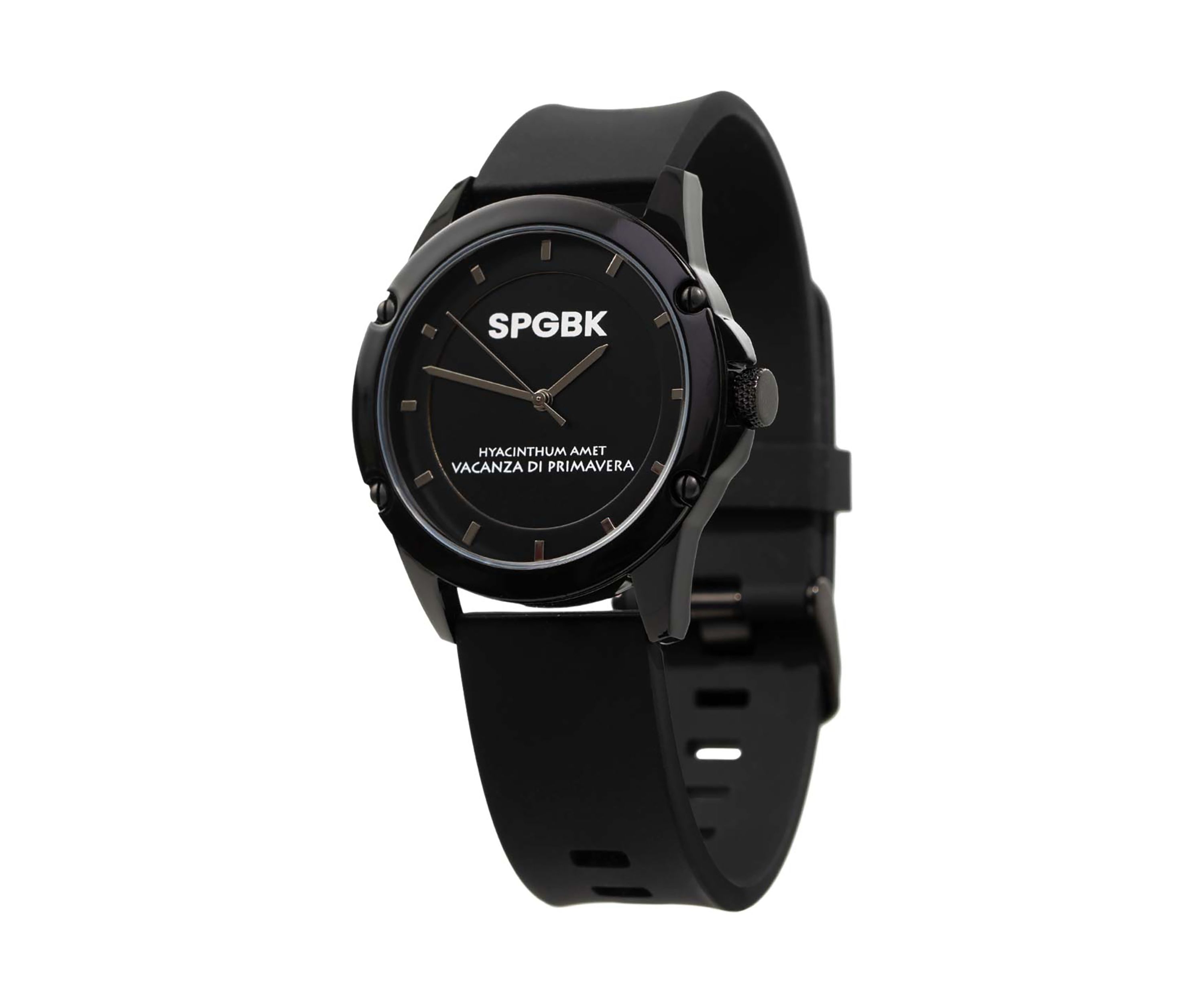 Unisex Bordeaux Black Silicone Band Watch - 44 Millimeter