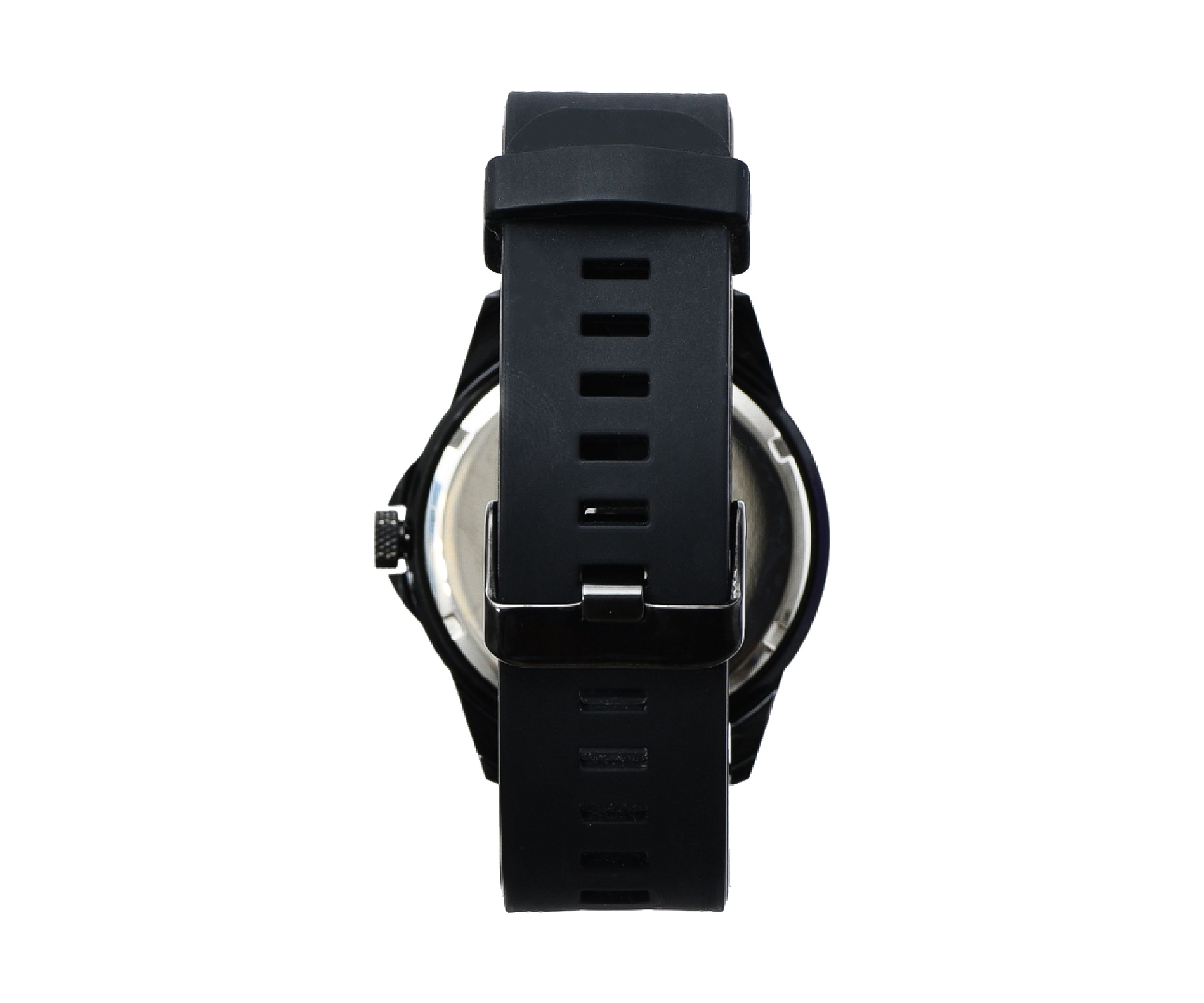Unisex Bordeaux Black Silicone Band Watch - 44 Millimeter