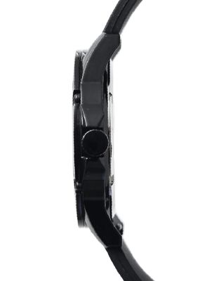 Unisex Bordeaux Black Silicone Band Watch - 44 Millimeter