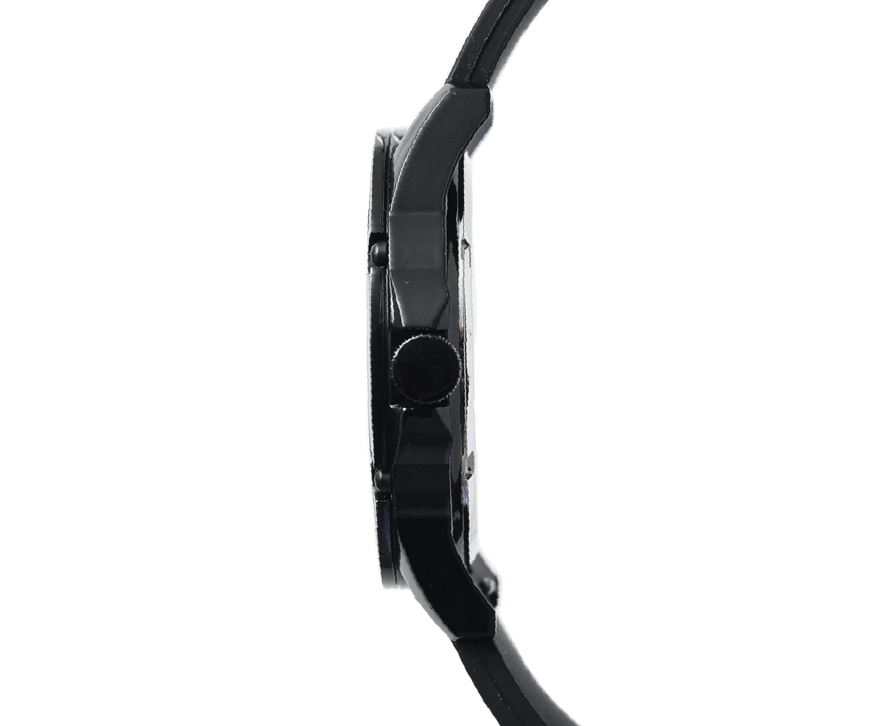 Unisex Bordeaux Black Silicone Band Watch - 44 Millimeter