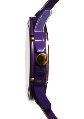 Unisex Broadell Purple Silicone Band Watch - 44 Millimeter