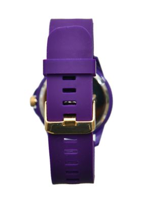 Unisex Broadell Purple Silicone Band Watch - 44 Millimeter