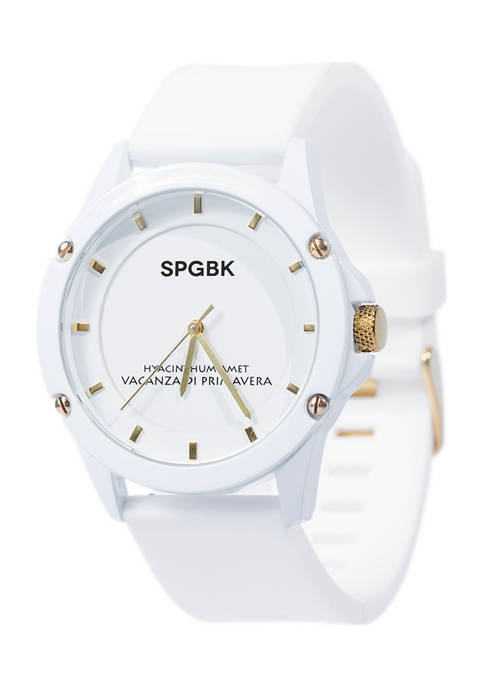 SPGBK Unisex Edgewood White and Gold Watch
