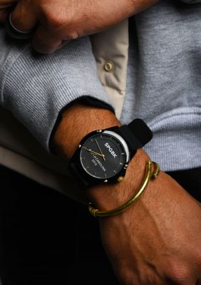 Unisex Black and Gold Watch
