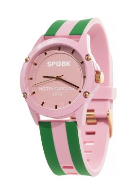 Unisex Quad Pink and Green Silicone Band Watch