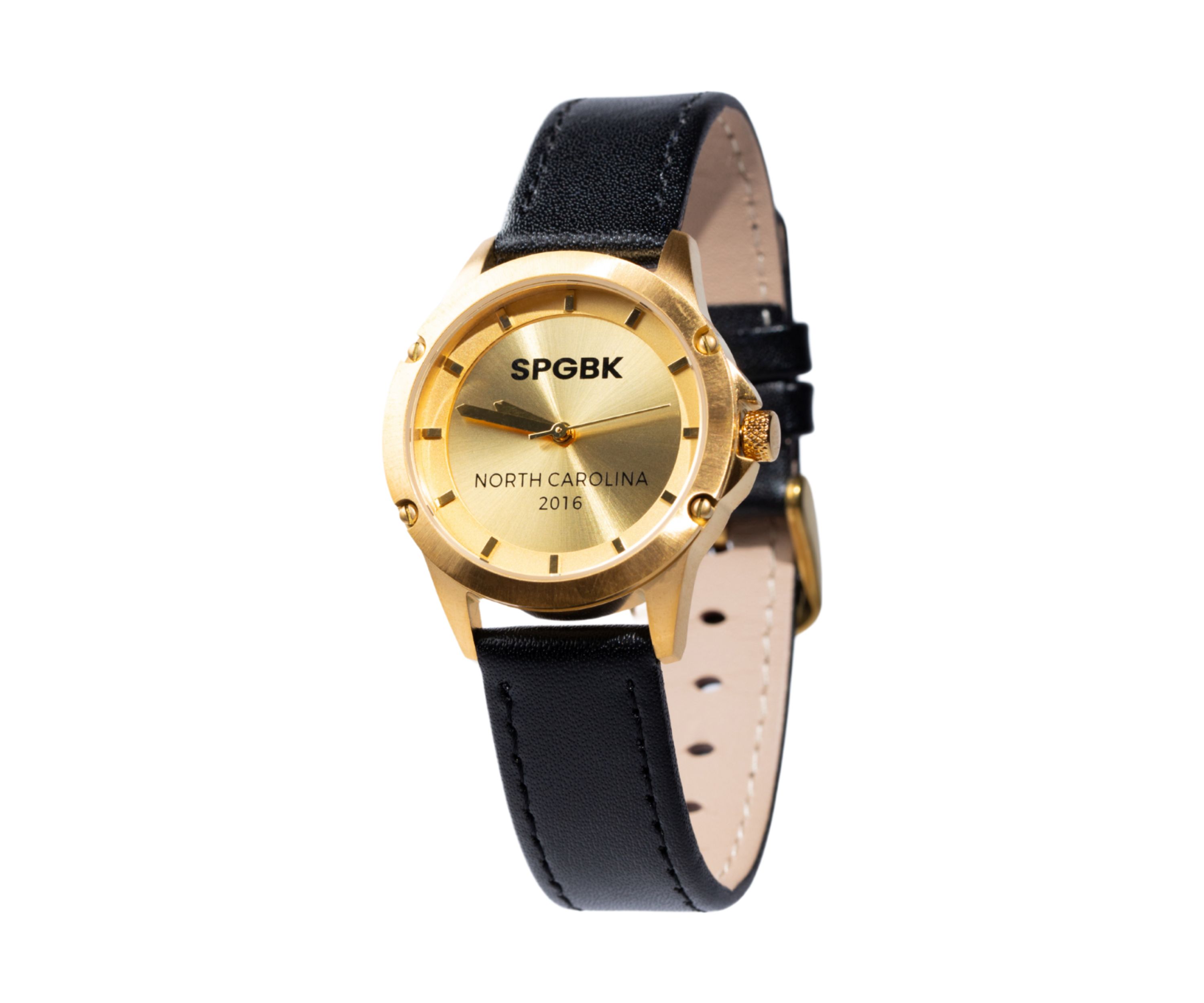 Margaret Petite Black Leather Band Watch