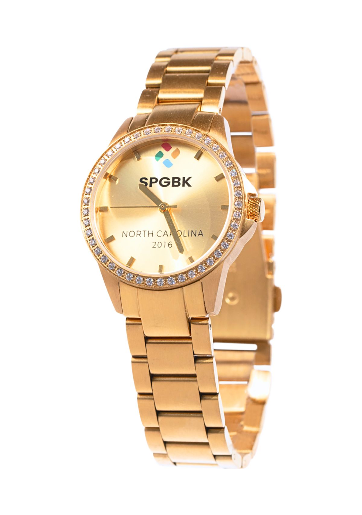 Gold Tone Petite Crystal Bracelet Watch