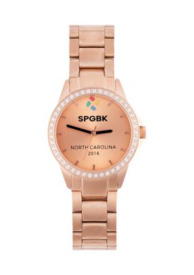 Rose Gold Tone Petite Crystal Bracelet Watch