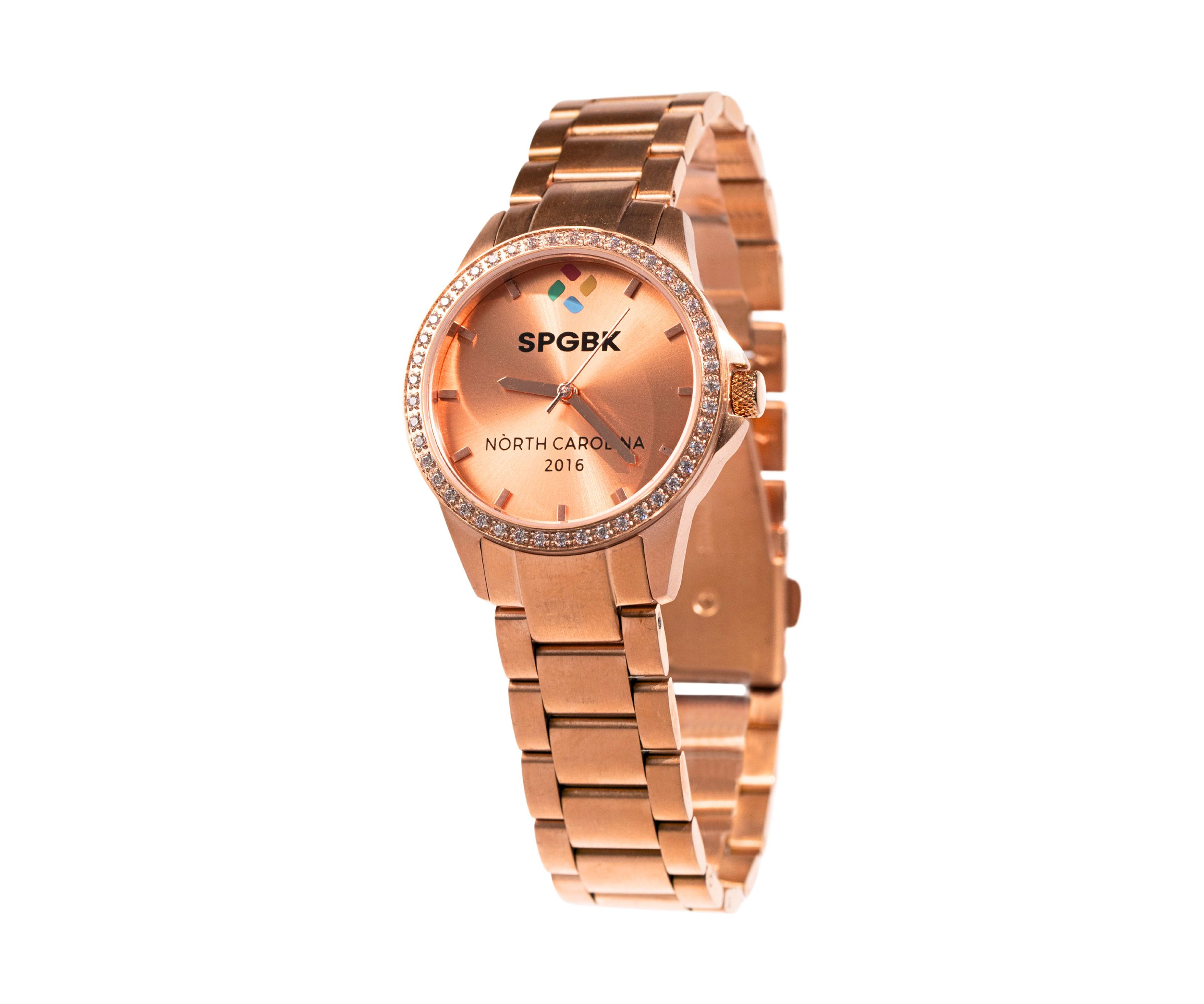 Rose Gold Tone Petite Crystal Bracelet Watch