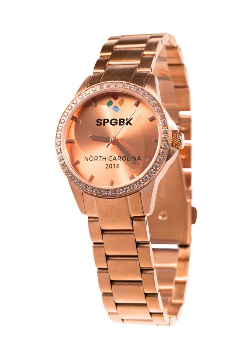 Rose Gold Tone Petite Crystal Bracelet Watch