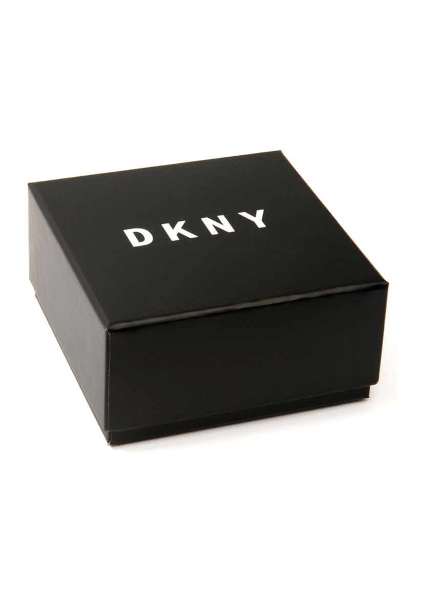 Hematite Tone Black Leather Logo ID Bracelet 