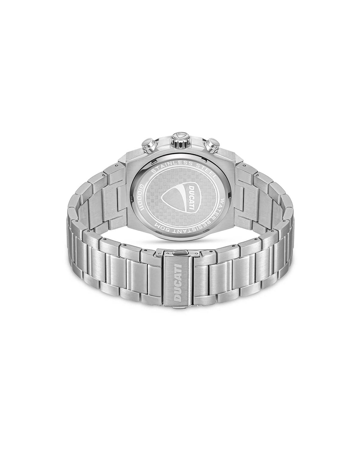 Chronograph Quartz Watch With Metal Bracelet Black Dial 44Mm Case