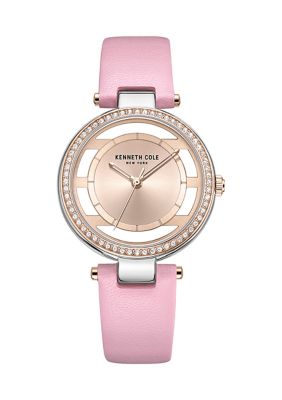 Kenneth Cole New York Ladies Transparency Dial Watch, Pink -  0887038033572