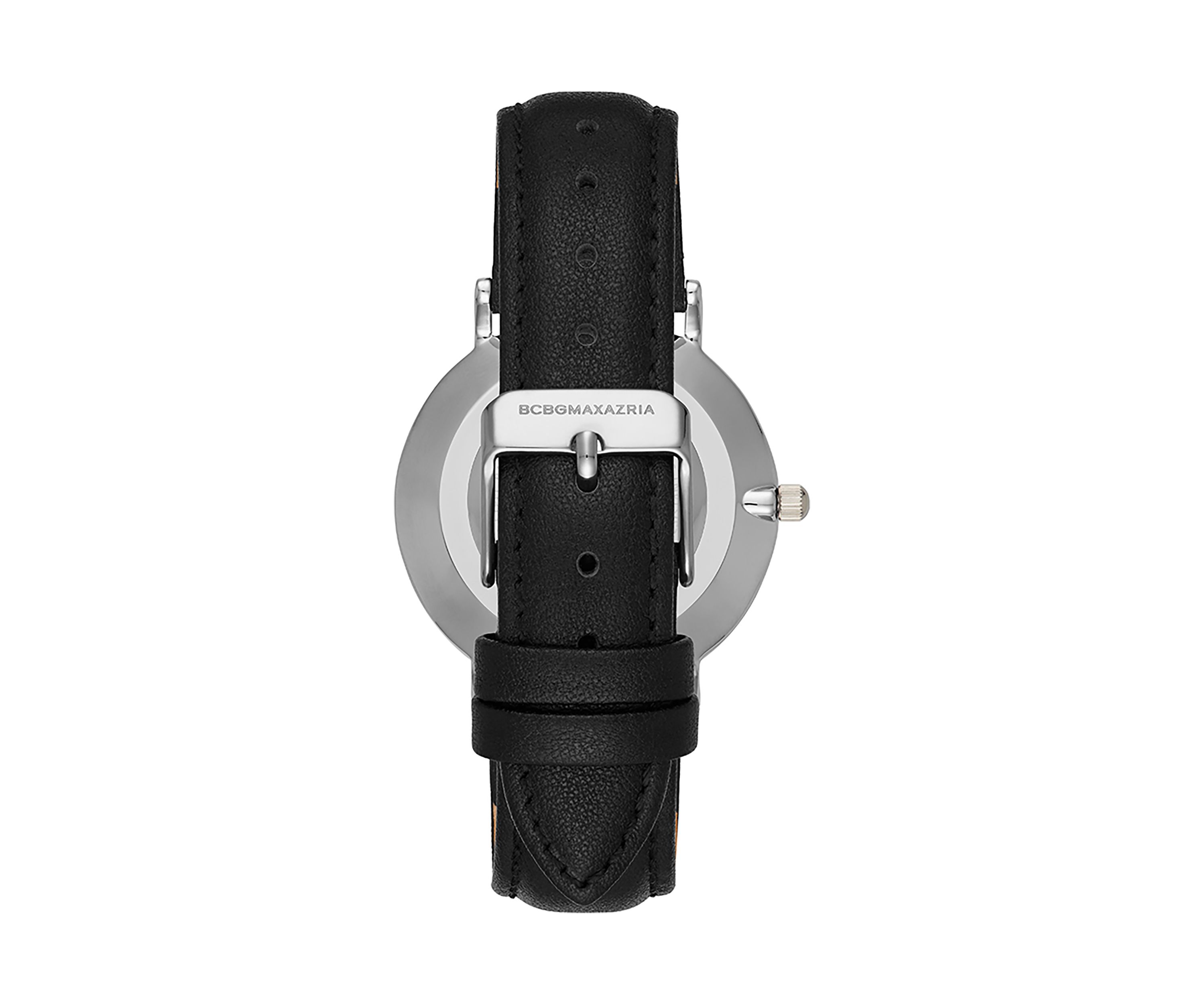 Womens Black Leather Strap Watch