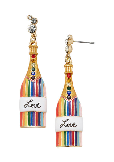Belk Gold Tone Pride Celebration Champagne Drop Earrings