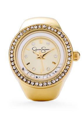 Jessica Simpson Women's Crystal Pavé Ring Watch