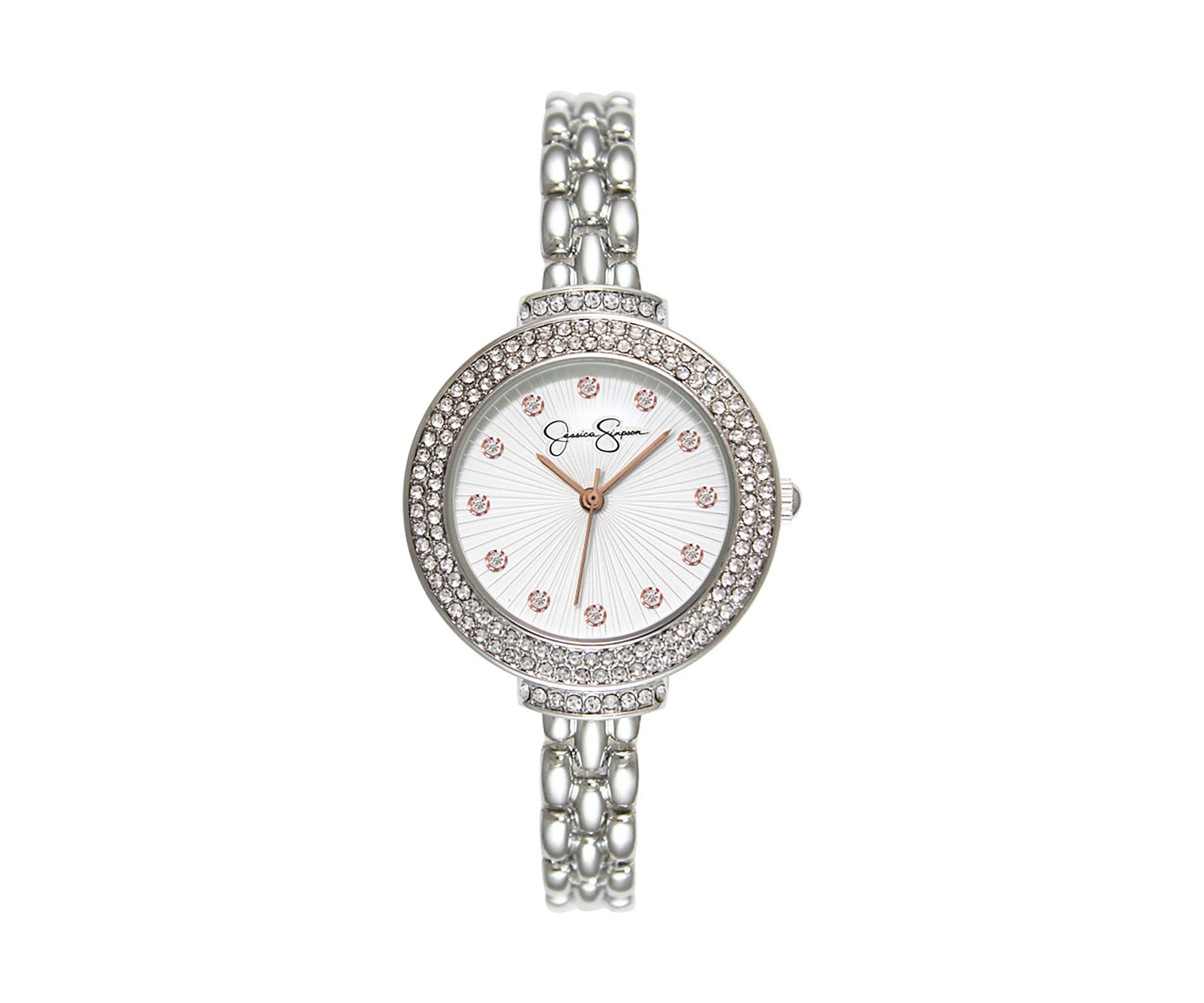 Crystal Bezel Skinny Bracelet Watch