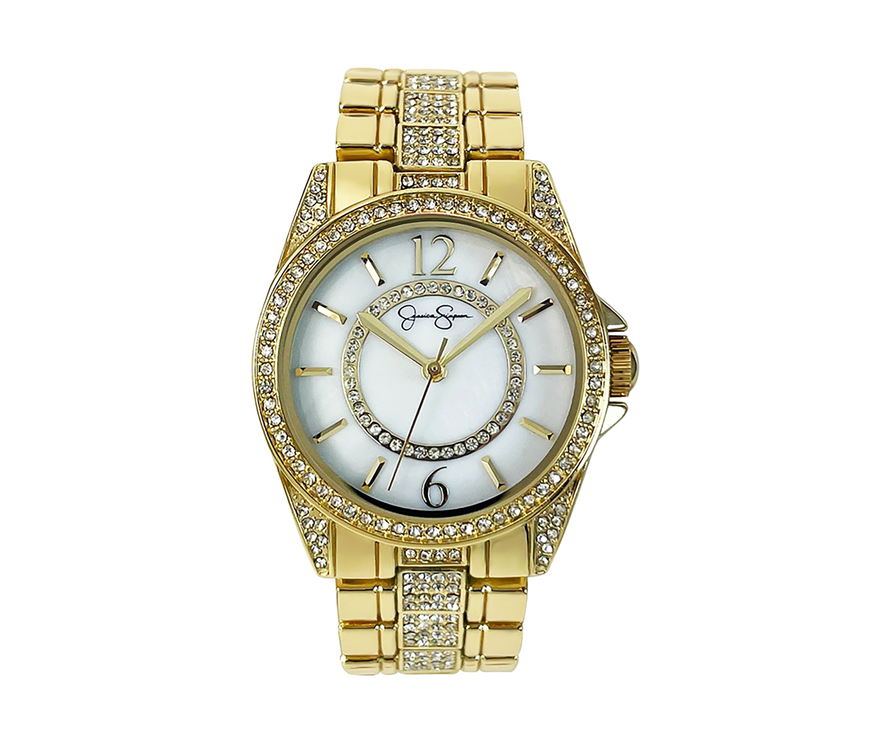 Gold Tone Mother of Pearl Dial Bracelet Watch