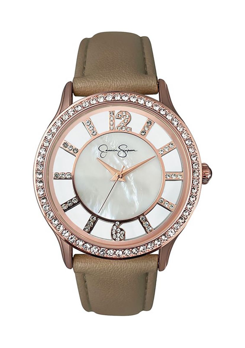 Rose Gold See Through Mother of Pearl Strap Watch