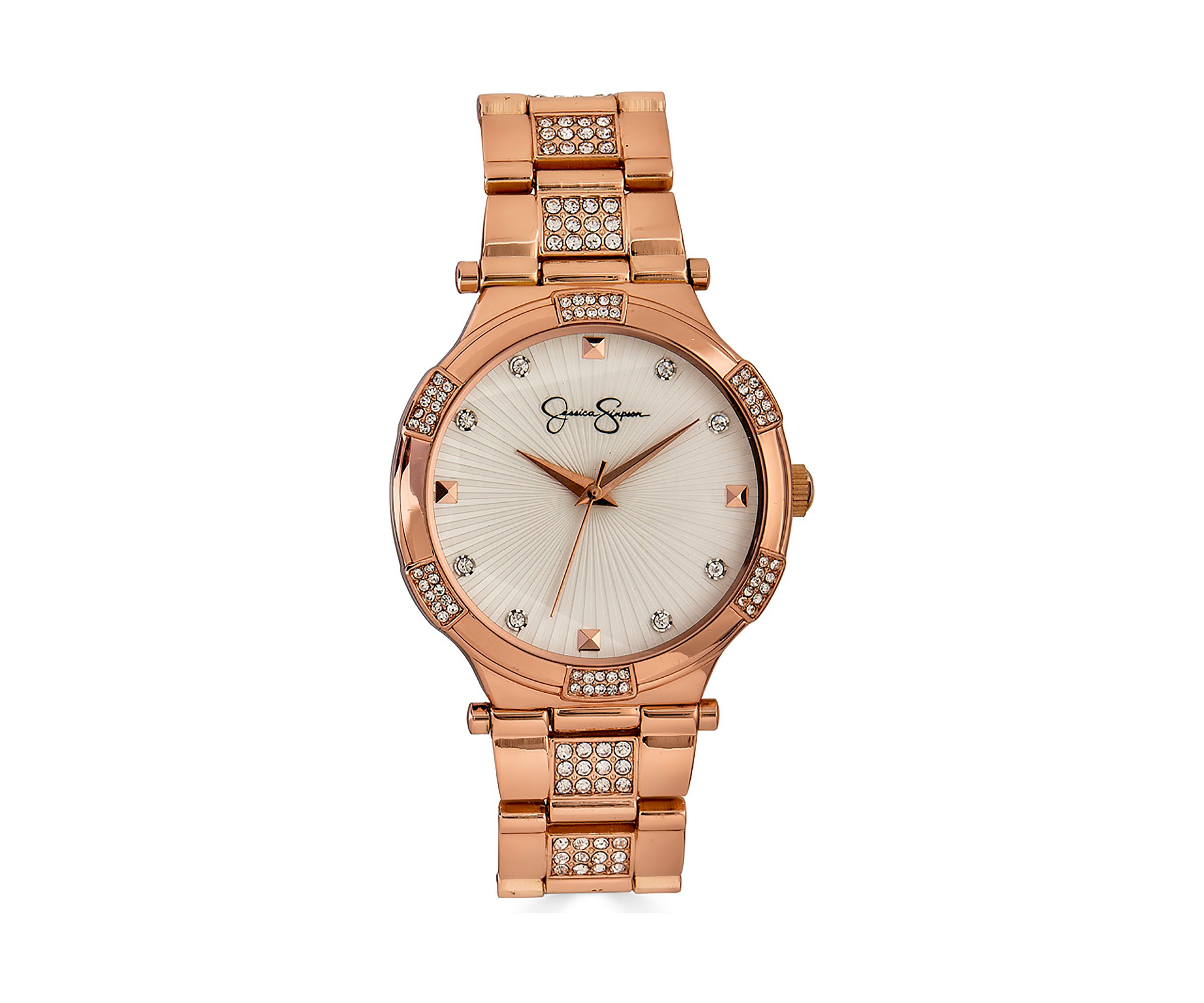 Rose Gold Tone Crystal Bracelet Watch
